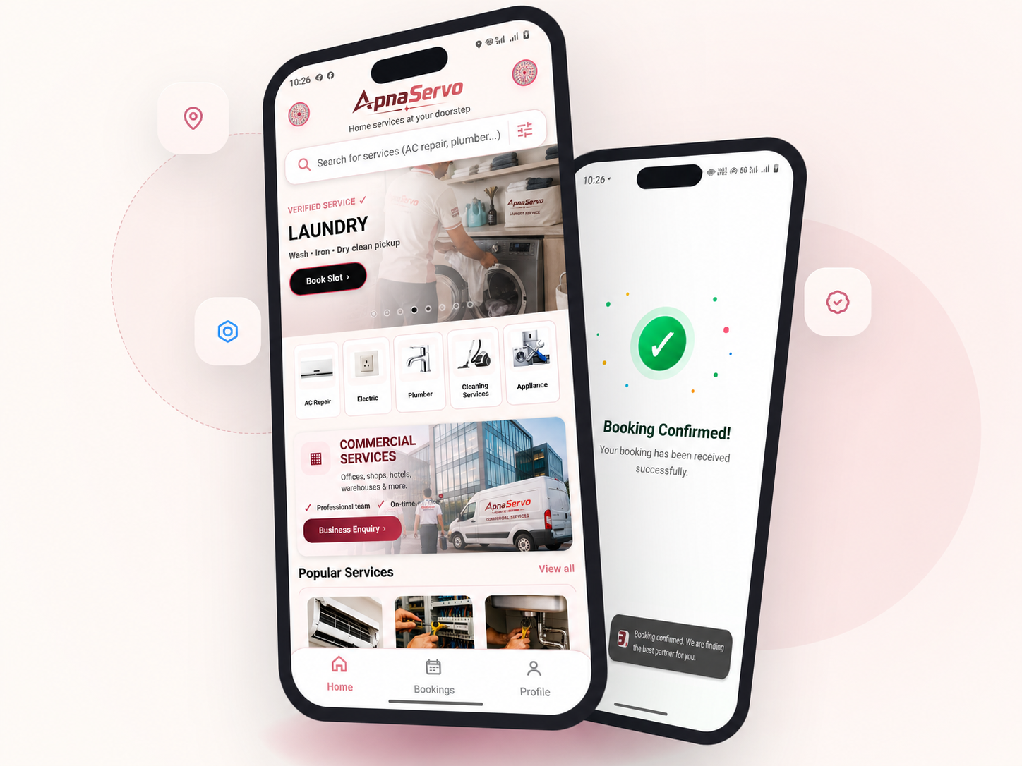 ApnaServo mobile app preview